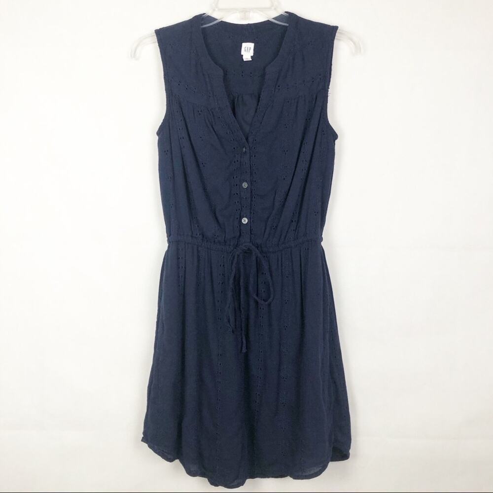 GAP Eyelet Embroidered Blue A Line Dress Size XS
